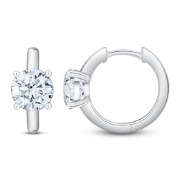 Lab-Grown Diamond Round-Cut Solitaire Hoop Earrings 3 ct tw 14K White Gold (VS2/F)