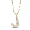 Thumbnail Image 1 of Shy Creation Bubble "J" Diamond Initial Necklace 1/20 ct tw 14K Yellow Gold 18" SC55028332-J