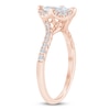 Thumbnail Image 2 of Certified Marquise-Cut Lab-Grown Diamond Halo Engagement Ring 3/4 ct tw 14K Rose Gold
