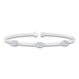 Shy Creation Corelli Collection Diamond Station Flex Bangle 3/8 ct tw 14K White Gold B22001215ZS