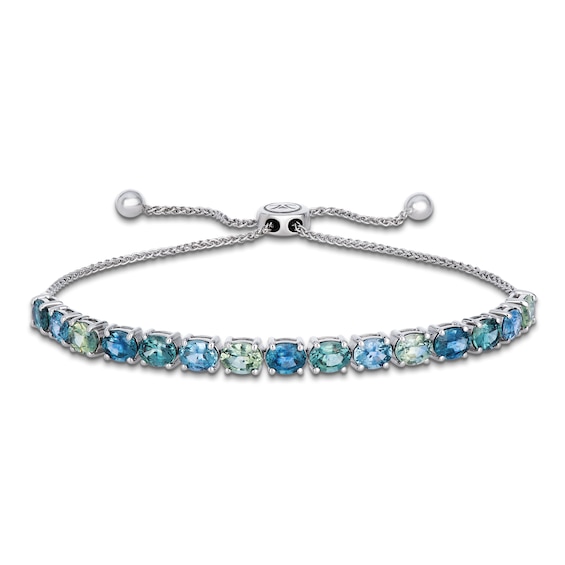 Le Vian Oval-Cut Natural Montana Sapphire Ombré Bolo Bracelet 14K Vanilla Gold
