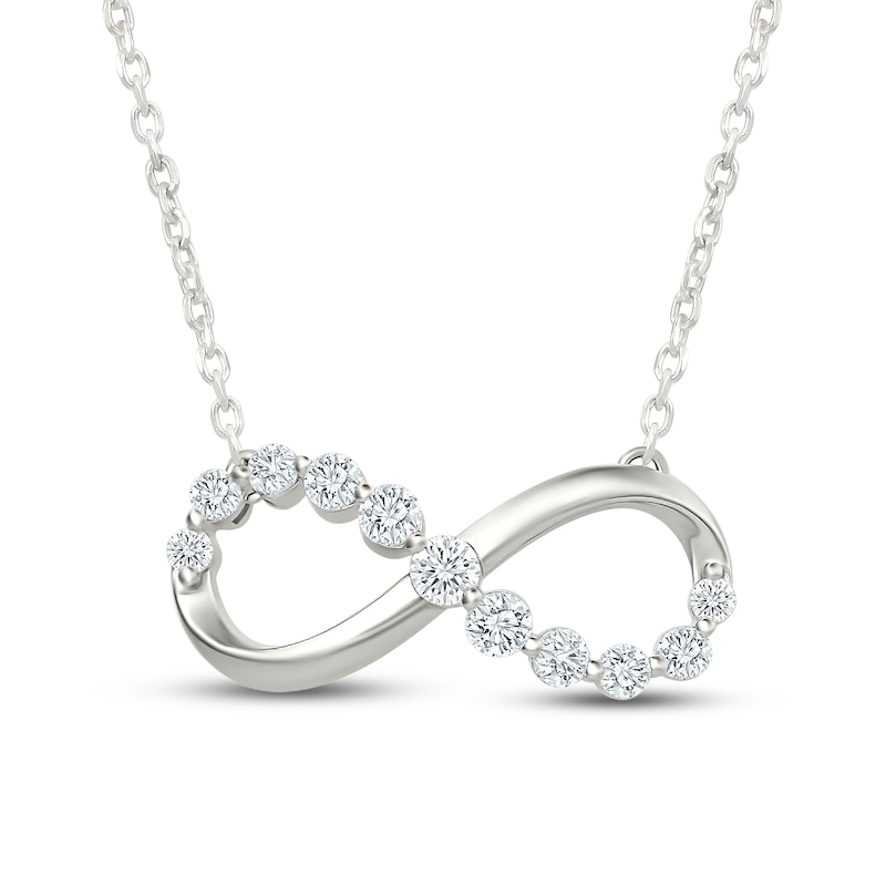 Main Image 1 of Jared Signature Diamond Infinity Necklace 1/4 ct tw Sterling Silver 18"