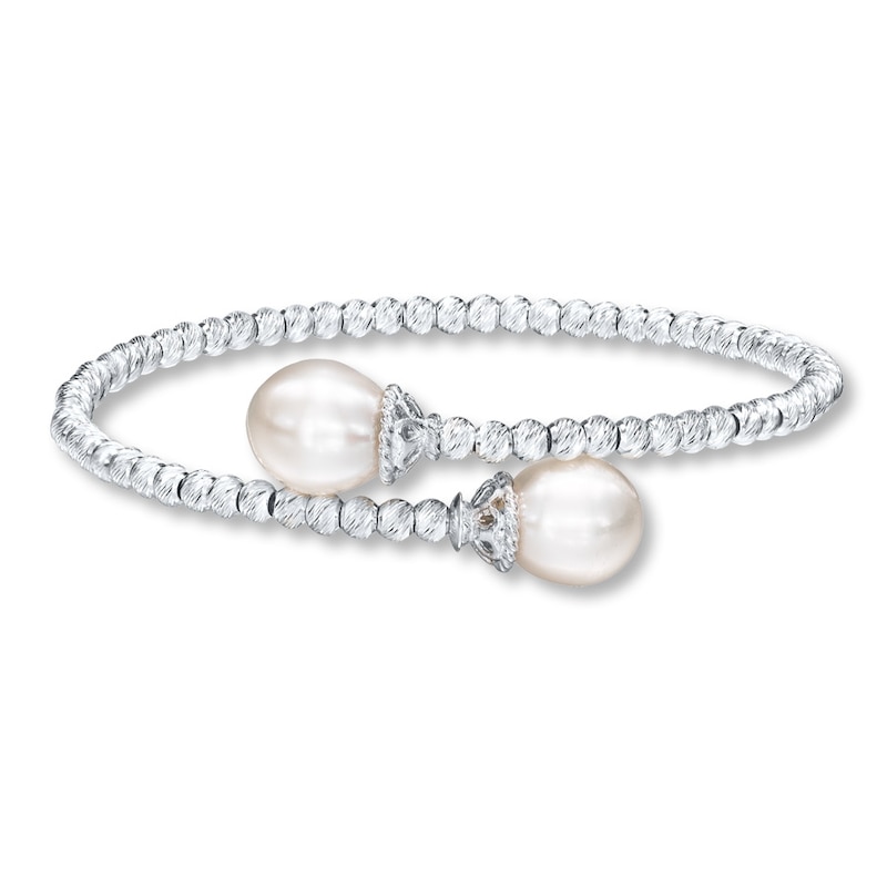 Main Image 1 of Bangle Bracelet Cultured Pearls Sterling Silver/Titanium