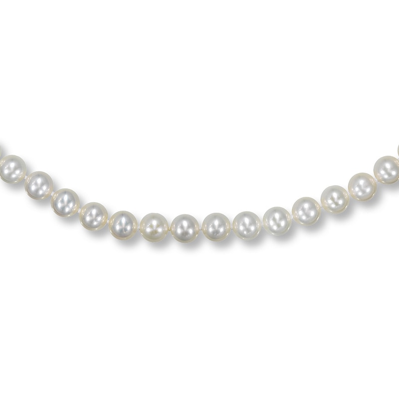 Main Image 1 of Cultured Pearl Necklace Sterling Silver 18" Length