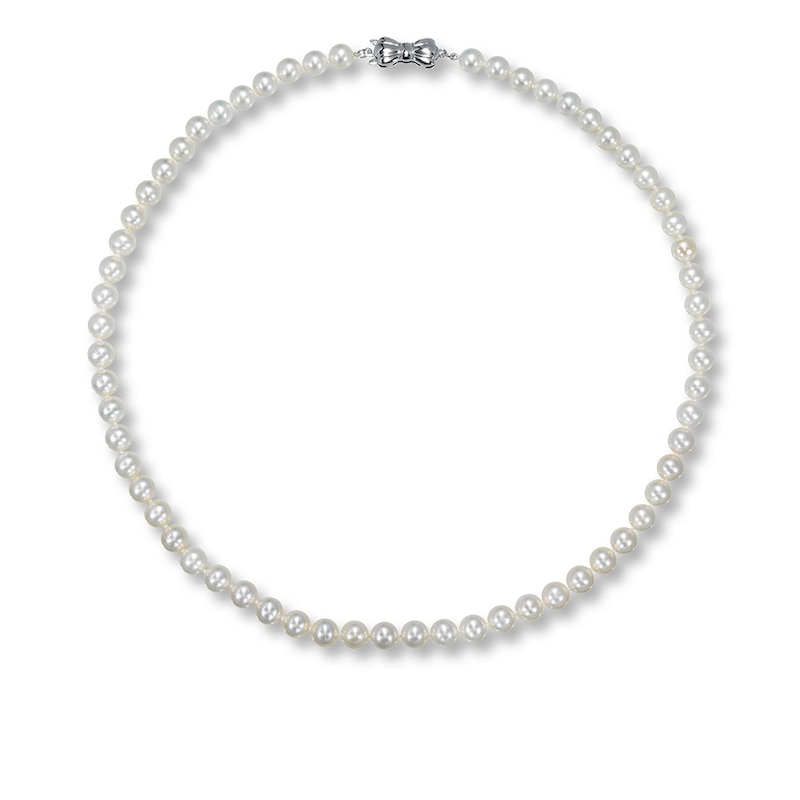 Main Image 2 of Cultured Pearl Necklace Sterling Silver 18" Length