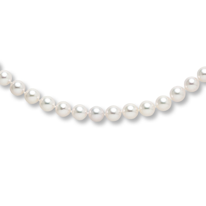 Main Image 1 of Cultured Pearl Necklace 14K White Gold 18" Length