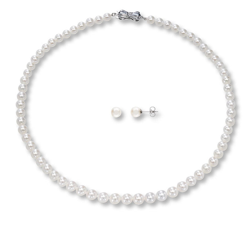 Main Image 1 of Cultured Pearl Gift Set Sterling Silver