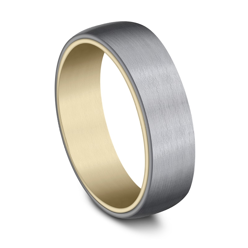 Main Image 2 of Wedding Band Grey Tantalum/14K Yellow Gold 6.5mm