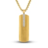 Thumbnail Image 1 of Dog Tag Necklace 1/20 ct tw Ion-Plated Stainless Steel 22"