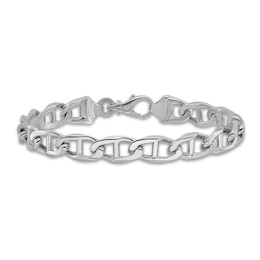 Men's Solid Anchor Link Bracelet 14K White Gold 8.4mm 8"