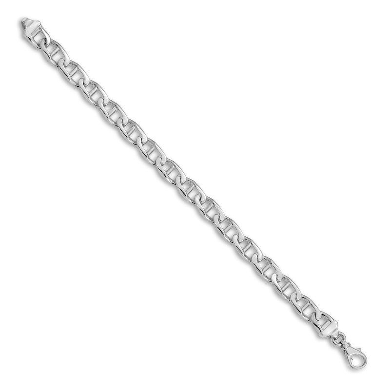 Men's Solid Anchor Link Bracelet 14K White Gold 9.0mm 8"