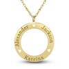 Thumbnail Image 1 of Engravable Loop Pendant Necklace Yellow Gold-Plated Sterling Silver 24mm 18" Adj.
