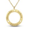 Thumbnail Image 0 of Engravable Loop Pendant Necklace Yellow Gold-Plated Sterling Silver 24mm 18" Adj.