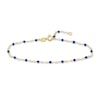 Thumbnail Image 1 of Bead Bracelet Blue Enamel 14K Yellow Gold 7.5"