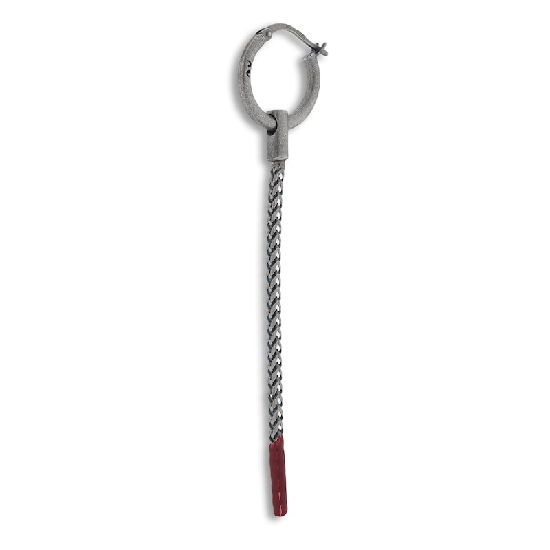 Marco Dal Maso Men's Long Earring Red Enamel/Sterling Silver