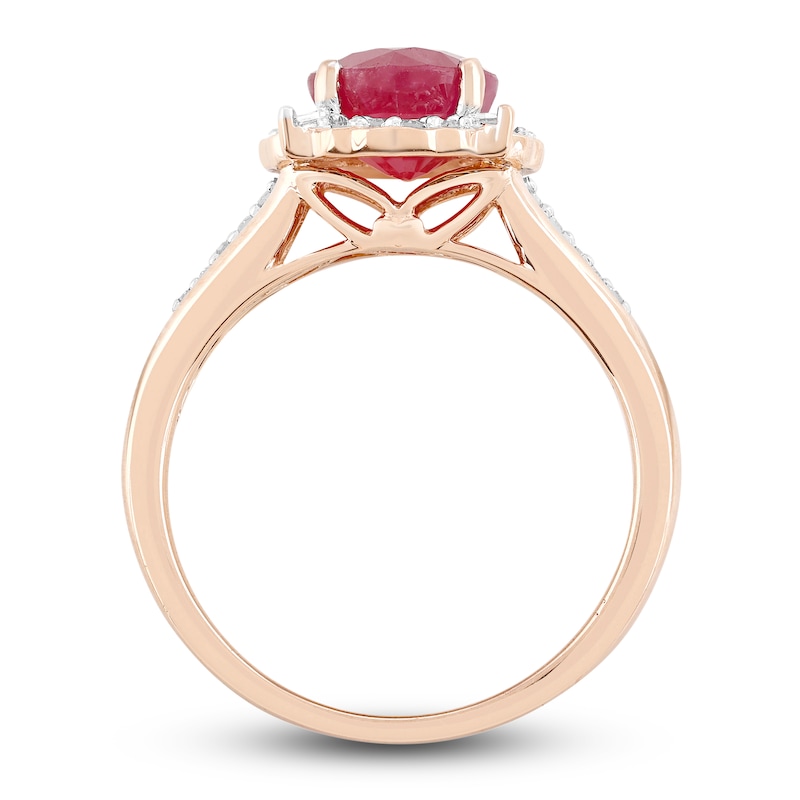 Main Image 3 of Natural Ruby Engagement Ring 1/6 ct tw 14K Rose Gold