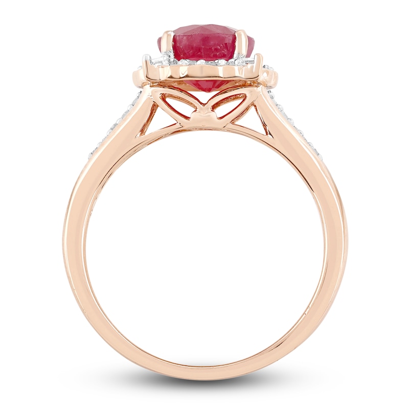 Natural Ruby Engagement Ring 1/6 ct tw 14K Rose Gold