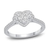 Thumbnail Image 1 of Diamond Heart Engagement Ring 5/8 ct tw Round 14K White Gold
