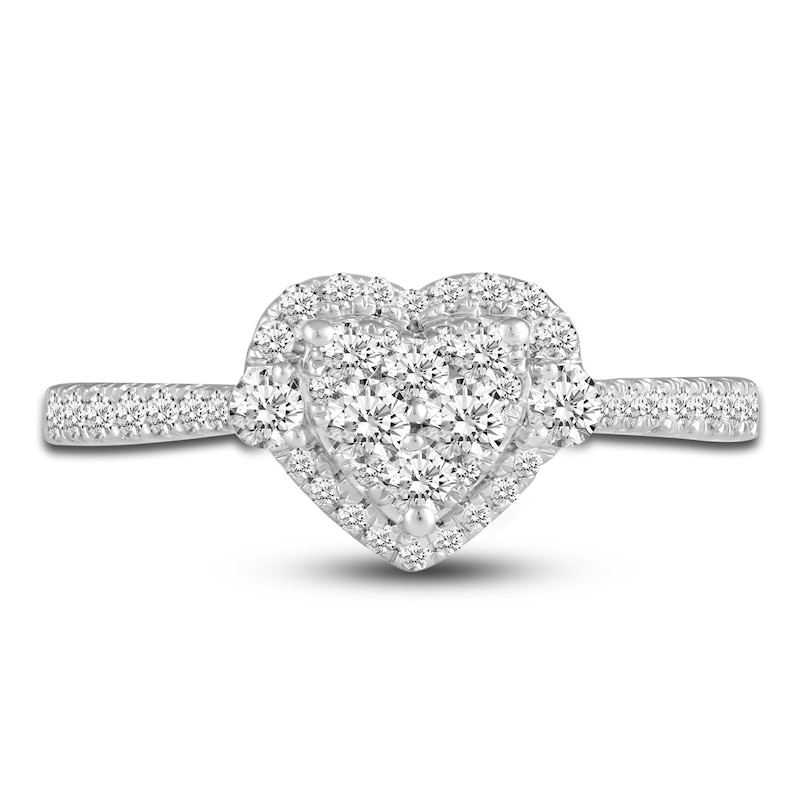 Main Image 3 of Diamond Heart Engagement Ring 5/8 ct tw Round 14K White Gold