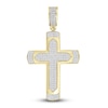 Thumbnail Image 1 of Men's Diamond Cross Charm 1/2 ct tw Round 10K Yellow Gold