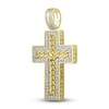 Thumbnail Image 2 of Men's Diamond Cross Charm 1 ct tw Round 10K Yellow Gold