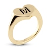Thumbnail Image 1 of Juliette Maison Black Diamond Initial Heart Signet Ring 1/6 ct tw Round 10K Yellow Gold
