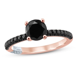 Pnina Tornai Bold Passion Black Diamond Engagement Ring 1-7/8 ct tw Round 14K Rose Gold