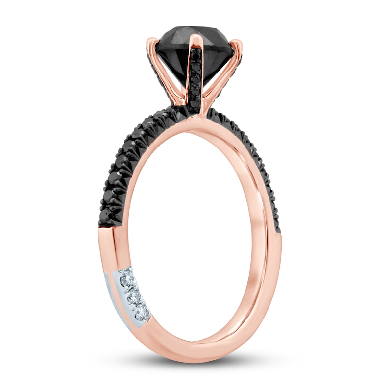 Main Image 2 of Pnina Tornai Bold Passion Black Diamond Engagement Ring 1-7/8 ct tw Round 14K Rose Gold
