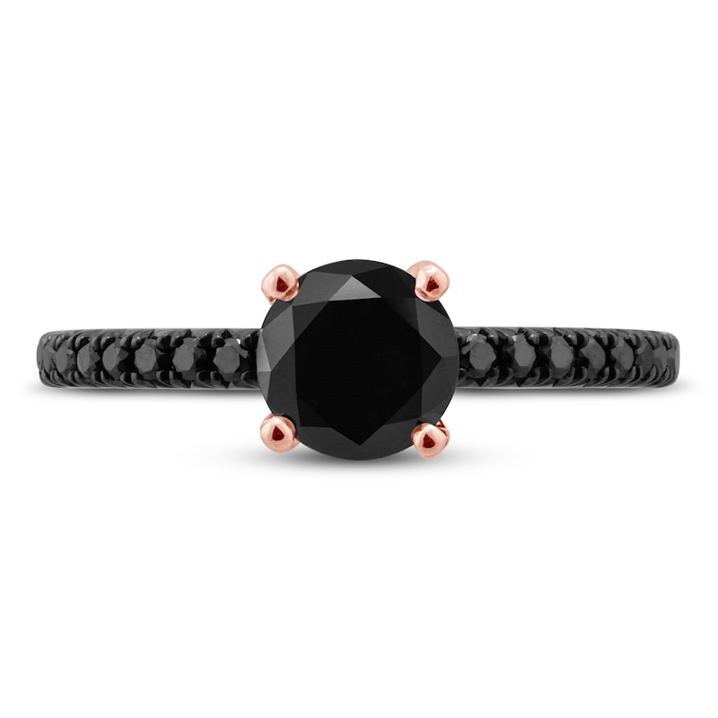 Main Image 3 of Pnina Tornai Bold Passion Black Diamond Engagement Ring 1-7/8 ct tw Round 14K Rose Gold