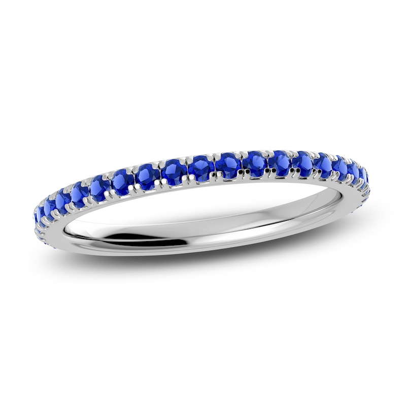 Main Image 1 of Juliette Maison Natural Blue Sapphire Eternity Ring 10K White Gold