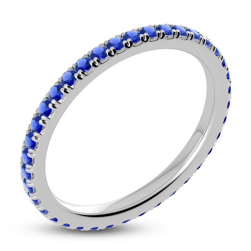 Main Image 2 of Juliette Maison Natural Blue Sapphire Eternity Ring 10K White Gold