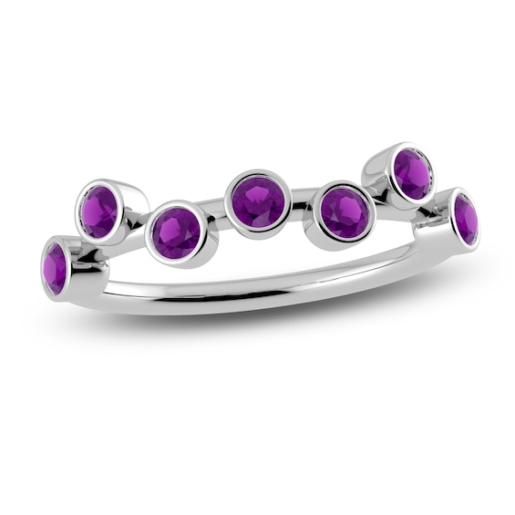Juliette Maison Natural Amethyst Ring 10K White Gold