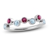 Thumbnail Image 1 of Juliette Maison Natural Aquamarine & Natural Rhodolite Garnet Ring 10K White Gold