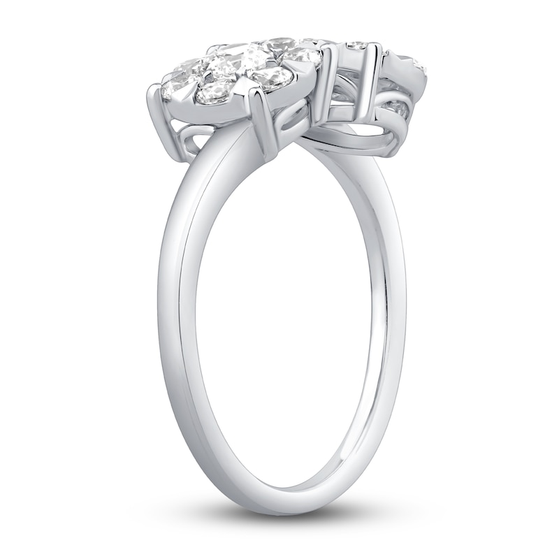 Main Image 2 of Diamond 2-Stone-Look Ring 1 ct tw Round 10K White Gold