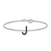 Thumbnail Image 0 of Juliette Maison Black Diamond Station Name Bracelet 1/4 ct tw Round 10K White Gold