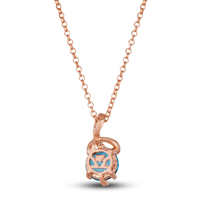 Main Image 3 of Le Vian Wrapped In Chocolate Natural Blue Topaz Necklace 1/8 ct tw Diamonds 14K Strawberry Gold 19"