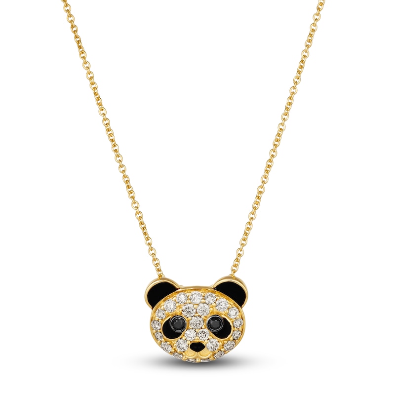Main Image 1 of Le Vian Diamond Panda Pendant Necklace 1/3 ct tw Round 14K Honey Gold 19"