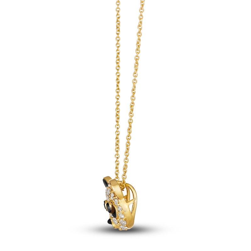 Main Image 2 of Le Vian Diamond Panda Pendant Necklace 1/3 ct tw Round 14K Honey Gold 19"