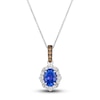 Thumbnail Image 0 of Le Vian Natural Tanzanite Pendant Necklace 1/3 ct tw Diamonds Round 14K Vanilla Gold