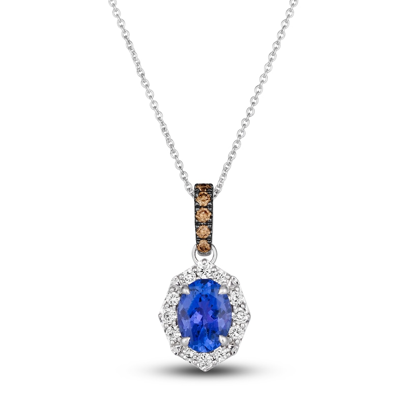 Le Vian Natural Tanzanite Pendant Necklace 1/3 ct tw Diamonds Round 14K Vanilla Gold