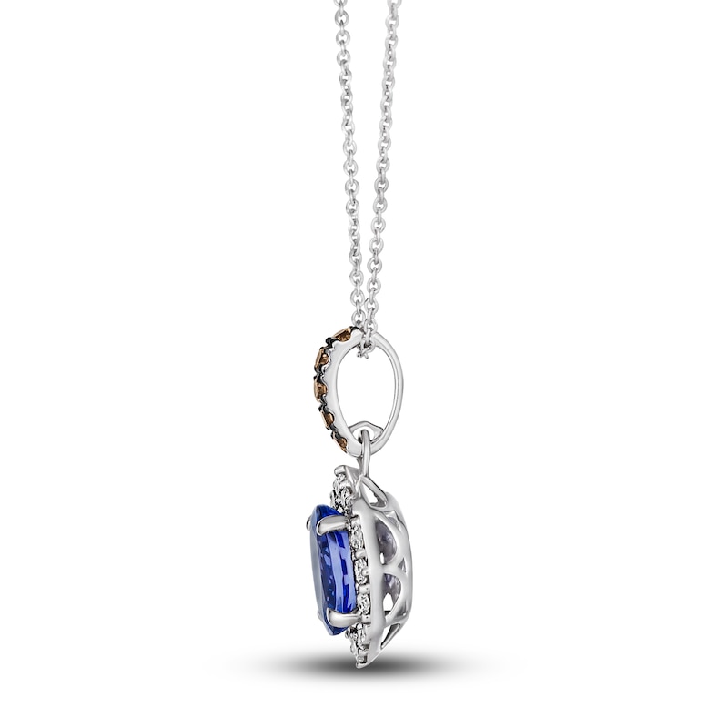 Le Vian Natural Tanzanite Pendant Necklace 1/3 ct tw Diamonds Round 14K Vanilla Gold