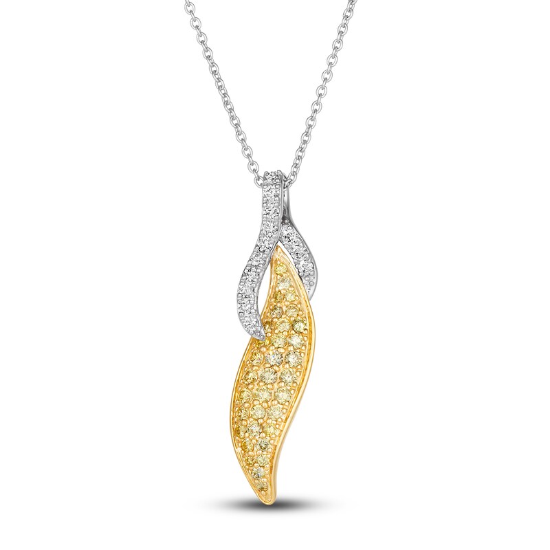 Main Image 1 of Le Vian Sunny Yellow Diamond Pendant Necklace 3/8 ct tw Diamonds Round 14K Two-Tone Gold
