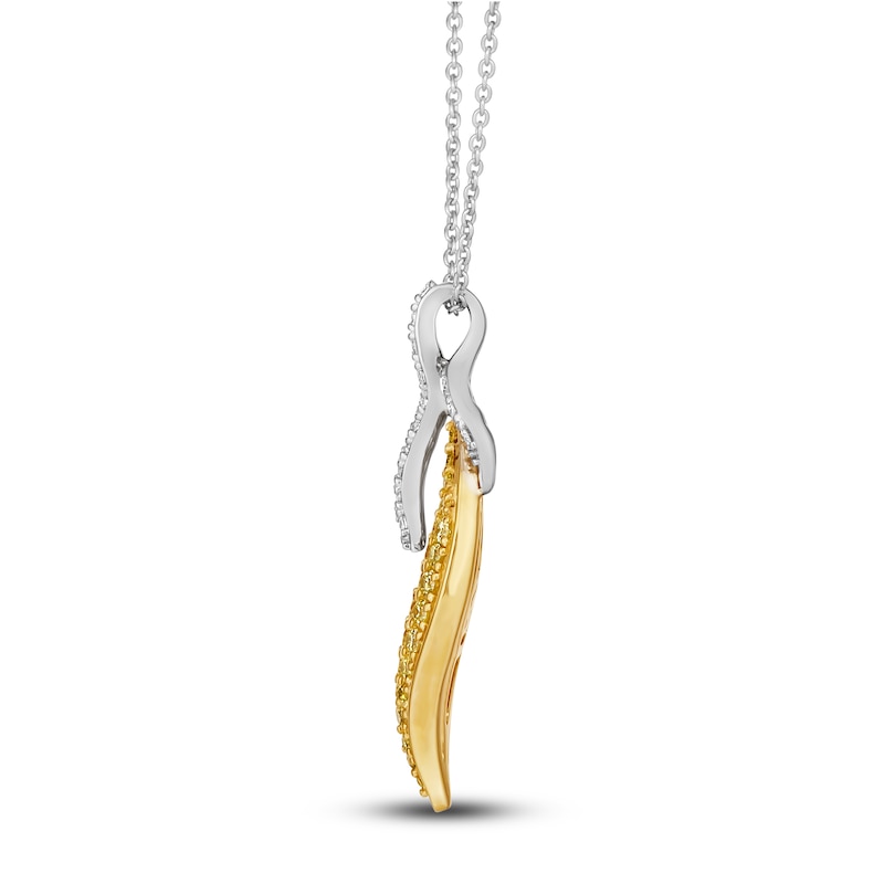 Main Image 2 of Le Vian Sunny Yellow Diamond Pendant Necklace 3/8 ct tw Diamonds Round 14K Two-Tone Gold