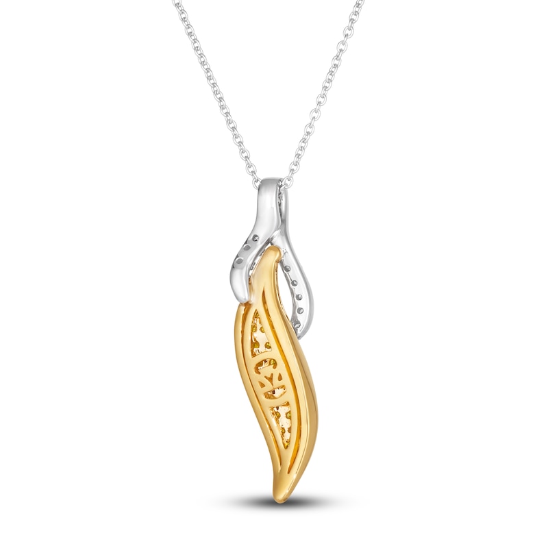 Main Image 3 of Le Vian Sunny Yellow Diamond Pendant Necklace 3/8 ct tw Diamonds Round 14K Two-Tone Gold