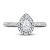 Thumbnail Image 1 of Diamond Engagement Ring 1/3 ct tw Pear/Round 14K White Gold