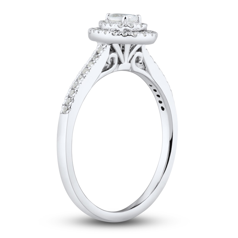 Main Image 2 of Diamond Engagement Ring 1/3 ct tw Pear/Round 14K White Gold