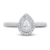 Thumbnail Image 3 of Diamond Engagement Ring 1/3 ct tw Pear/Round 14K White Gold