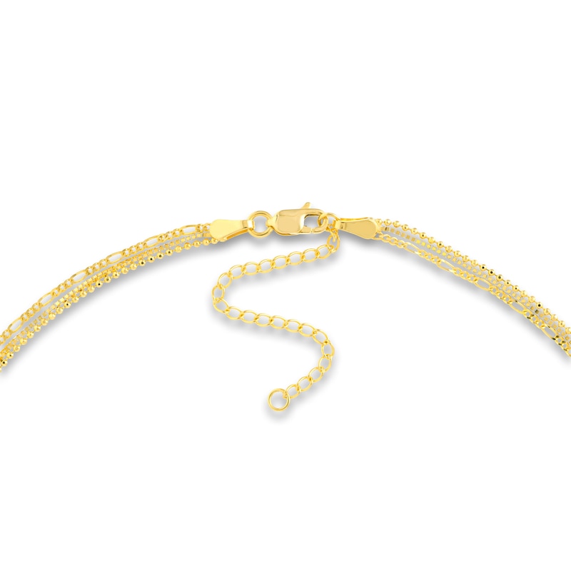Main Image 3 of Bead, Box & Figaro Chain Necklace 14K Yellow Gold 18"