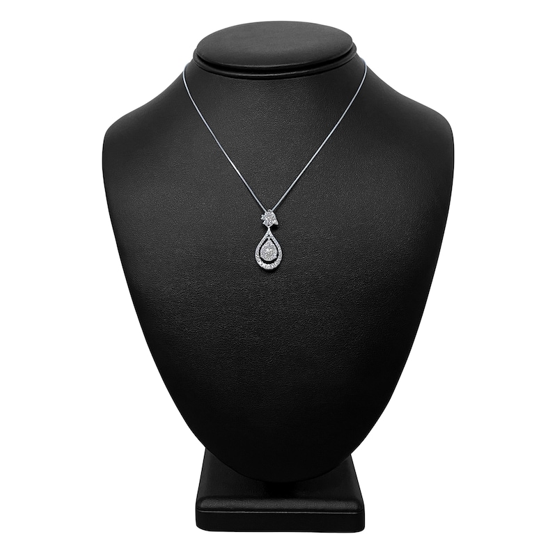 Main Image 4 of Diamond Pendant Necklace 1 ct tw Round 14K White Gold 18"
