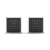 Men's Black Diamond Stud Earrings 1/2 ct tw Round 10K White Gold